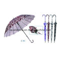 Straight Automatic Water Ripple Printing Satin Umbrella